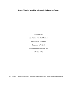 Generic medicine price discrimination in the emerging market