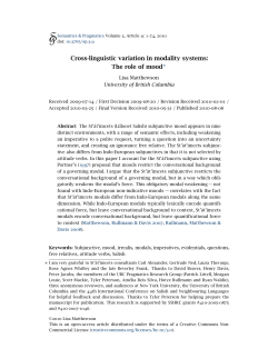 Cross-linguistic variation in modality systems: The role of mood