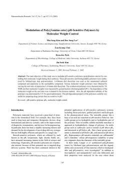 Modulation of Poly(&beta;-amino ester) pH