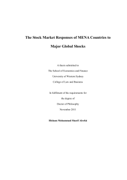 The Stock Market Responses of MENA Countries to Major Global