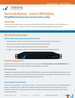 Barracuda Backup &ndash; Intronis MSP Edition