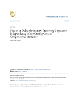 Speech or Debate Immunity: Preserving