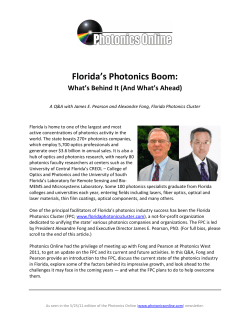Florida`s Photonics Boom - Florida Photonics Cluster