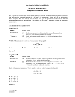 Grade 2: Mathematics Sample Assessment Items 26 38 < < 48