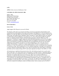 CONTROL OF APPLE MAGGOT, 2004