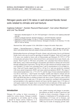 nitrogen pools and c:n ratios in well