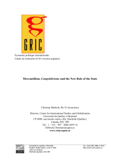 Mondialisation, comp&eacute;titivisme et nouvelle diplomatie - IEIM-UQAM