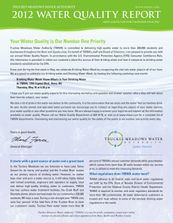 2012 water quality report - Truckee Meadows Water Authority