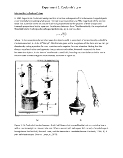 Experiment 1: Coulomb`s Law