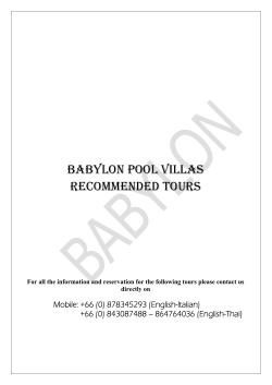 Babylon Pool Villas excursions` list