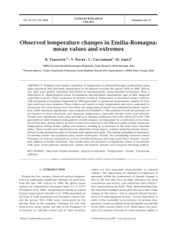 Observed temperature changes in Emilia