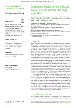 Conservation, biodiversity and infectious disease