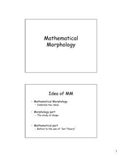 Mathematical Morphology