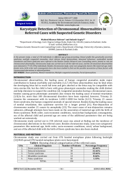 Karyotypic Detection of Chromosomal Abnormalities in Referred