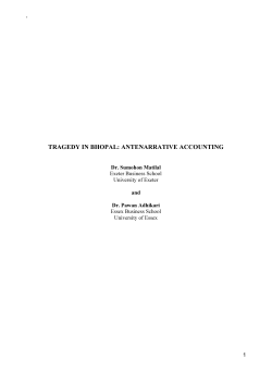 tragedy in bhopal: antenarrative accounting
