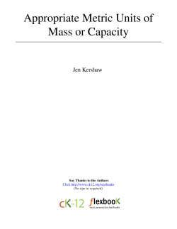 Appropriate Metric Units of Mass or Capacity