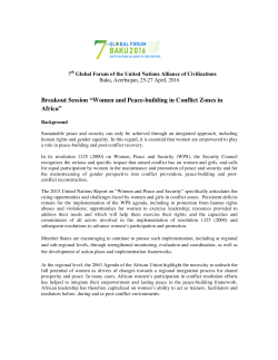 Women and Peace-building in Conflict Zones in Africa