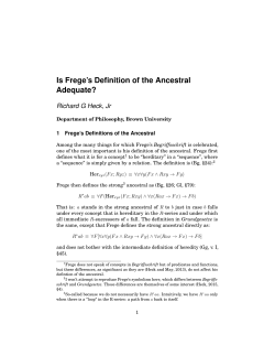 Is Frege`s Definition of the Ancestral Adequate?