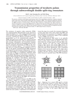 Transmission properties of terahertz pulses through