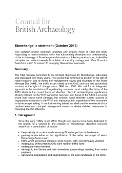 CBA statement on Stonehenge 2016 - Council for British Archaeology