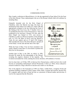 Commemorations - Shroud of Turin