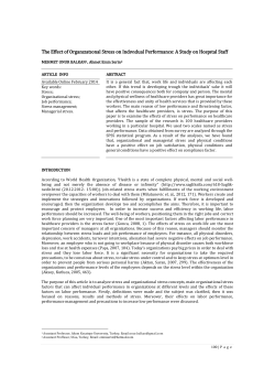 The Effect of Organızatıonal Stress on Indıvıdual Performance: A