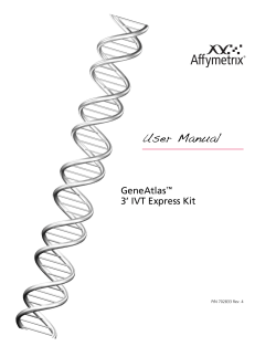 User Manual, GeneAtlas 3` IVT Express Kit
