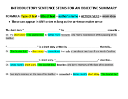 introductory sentence stems for an objective summary