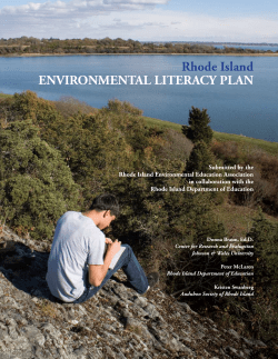 Rhode Island ENVIRONMENTAL LITERACY PLAN