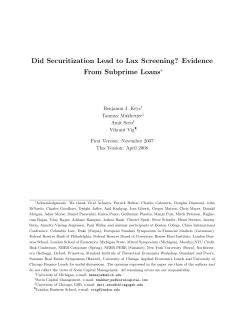 Did Securitization Lead to Lax Screening?