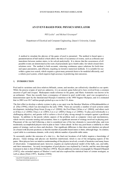 an event-based pool physics simulator