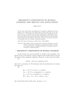 ergodicity coefficients of several matrices: new results and applications