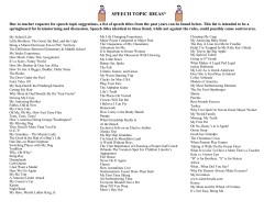 speech topic ideas - Lake County Extension