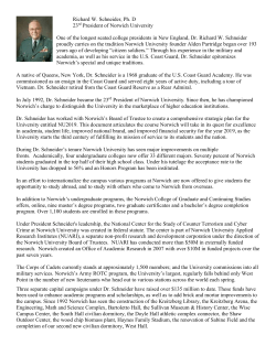 Richard W. Schneider, Ph. D 23rd President of Norwich University