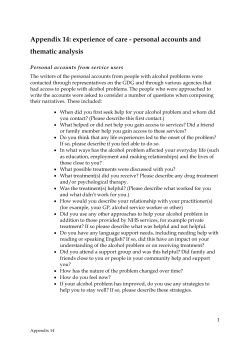 Appendix 14: experience of care
