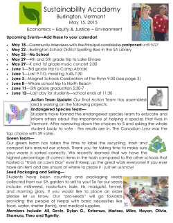 May 15, 2015 - Sustainability Academy