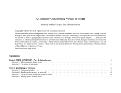 An Inquiry Concerning Virtue or Merit