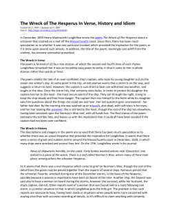 The Wreck of The Hesperus In Verse, History and Idiom