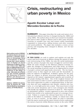 Crisis, restructuring and urban poverty in Mexico
