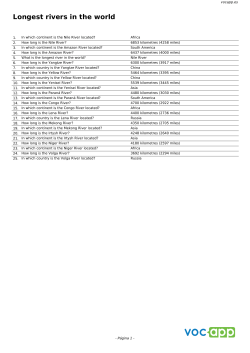 Longest rivers in the world
