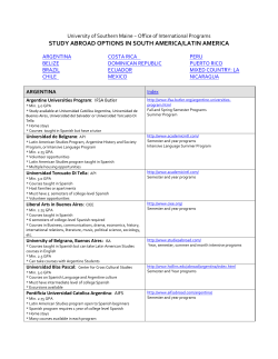 STUDY ABROAD OPTIONS IN SOUTH AMERICA/LATIN AMERICA