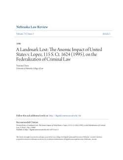 The Anemic Impact of United States v. Lopez, 115 S. Ct. 1624