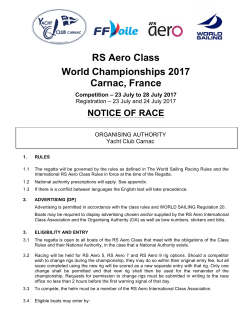 RS Aero Class World Championships 2017 Carnac, France