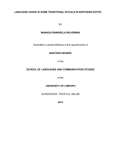 LANGUAGE USAGE IS SOME TRADITIONAL RITUALS IN