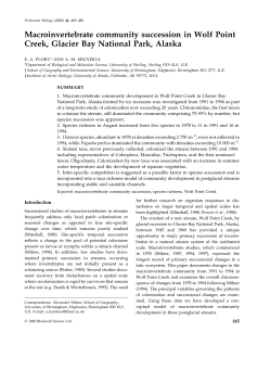 Macroinvertebrate community succession in Wolf Point Creek