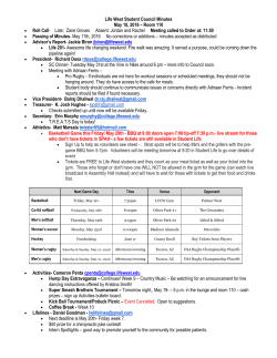 Life West Student Council Minutes May 18, 2016 &ndash; Room 110 Roll Call