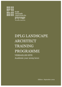 ENSP`s Landscape Architect Training Programme