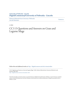 CC113 Questions and Answers on Grass and Legume Silage
