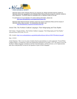 The Northern Caddoan Languages - Nebraska State Historical Society