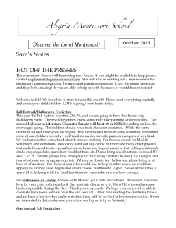 October 2015 - Alegria Montessori School